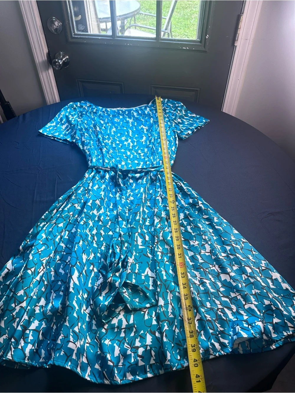 Alex Marie Teal Floral High-Low Midi Dress